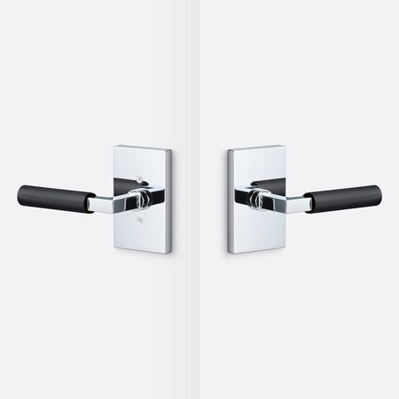 Sure-Loc Hardware Sure-Loc Hardware Levanto Passage Rosette, Polished Chrome, Knurled Grip in Flat Black LV101 26 GRIP-KN FBL